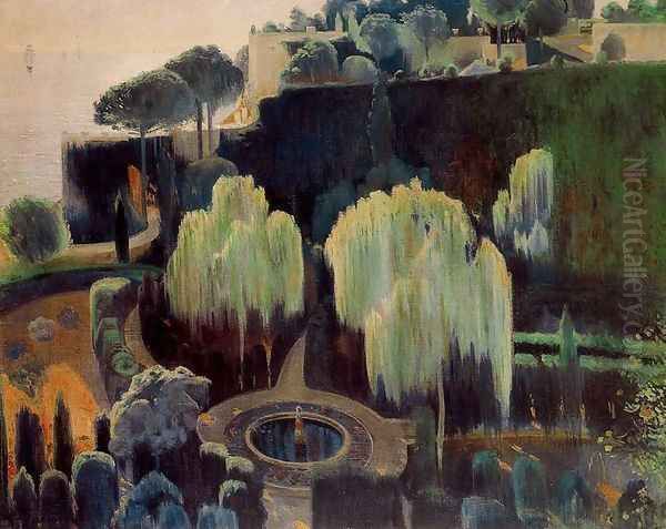 Jardín del Pirata (Mallorca) Oil Painting by Santiago Rusinol i Prats