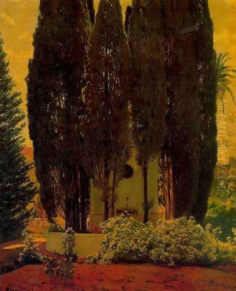 Jardín de Játiva Oil Painting by Santiago Rusinol i Prats