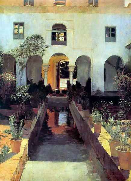 El Generalife Oil Painting by Santiago Rusinol i Prats