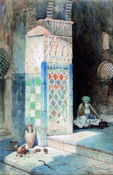 Vie D'un Coin De L'alhambra Oil Painting by Frans Wilhelm Odelmark