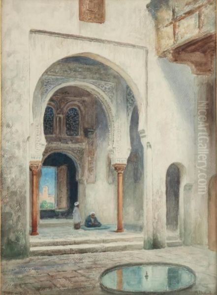 Alhambra Oil Painting by Frans Wilhelm Odelmark