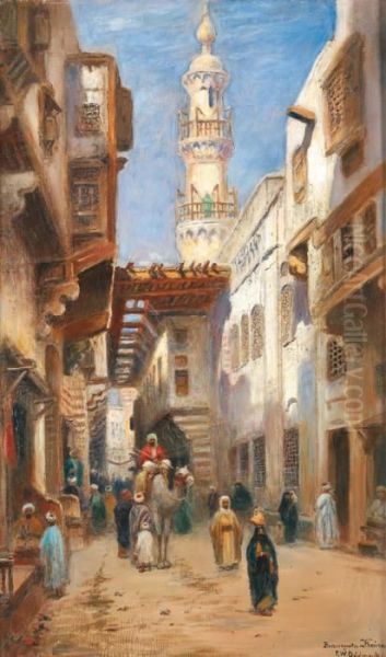 Bazargate Kairo Oil Painting by Frans Wilhelm Odelmark