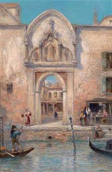 Venedig Oil Painting by Frans Wilhelm Odelmark