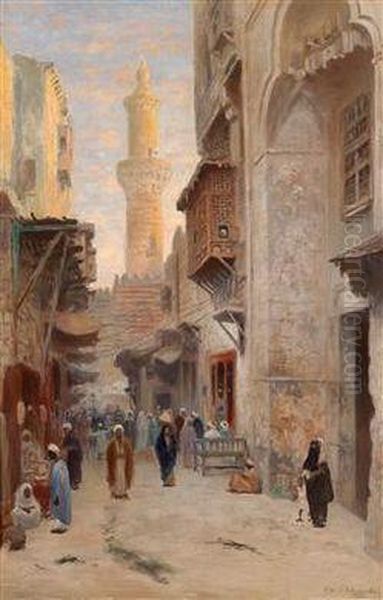 Orientalische Strasenszene Oil Painting by Frans Wilhelm Odelmark