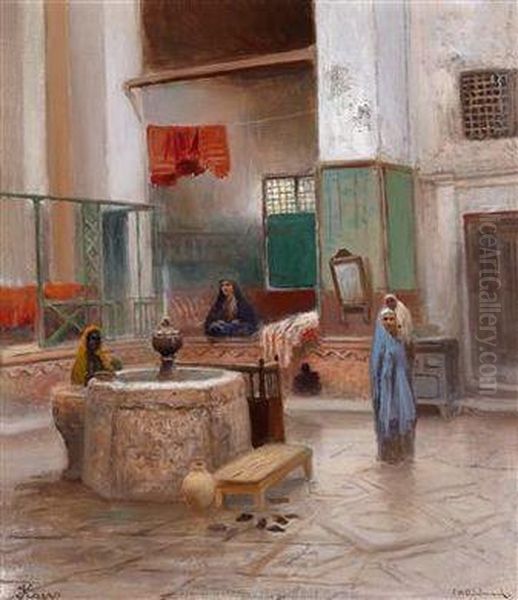 Innenhof In Kairo Oil Painting by Frans Wilhelm Odelmark