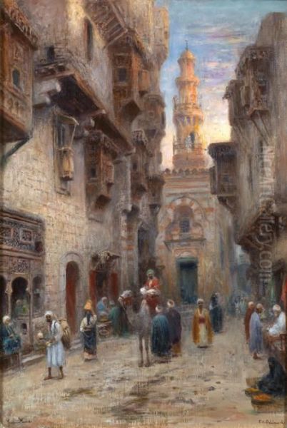 Une Rue Au Caire Oil Painting by Frans Wilhelm Odelmark