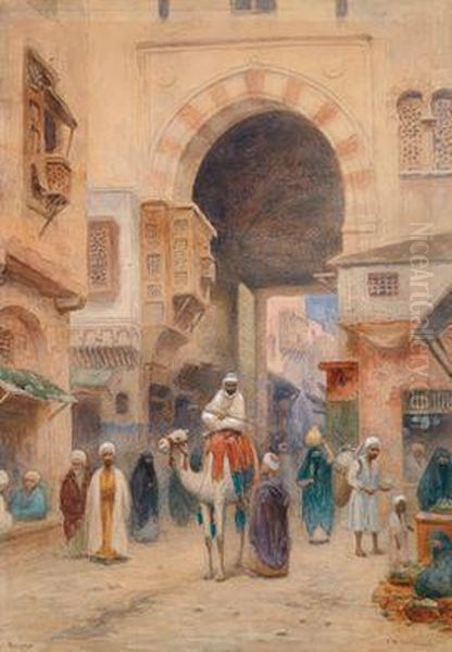 Tor In Kairo Oil Painting by Frans Wilhelm Odelmark