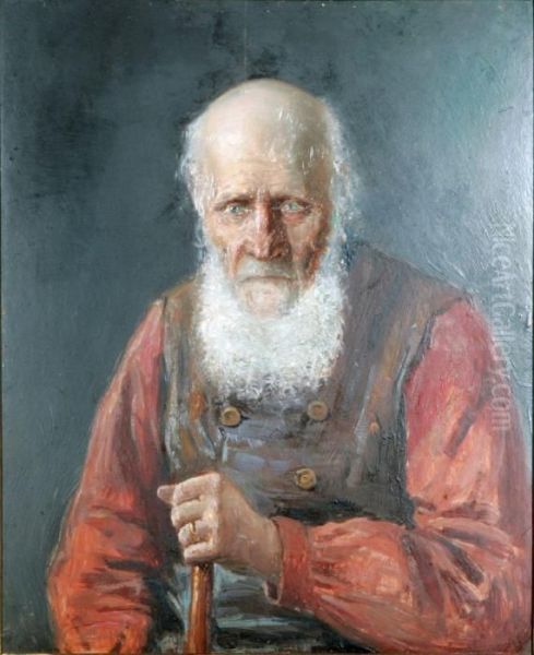 Portratt Av Aldre Man Oil Painting by Frans Wilhelm Odelmark