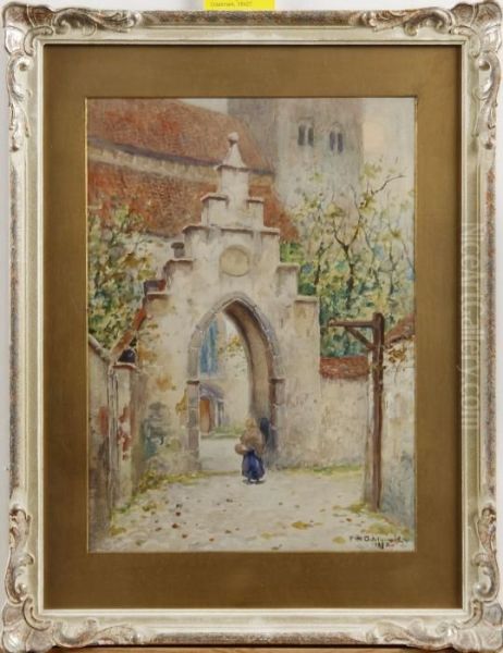 Wilhelm :stadsbild Oil Painting by Frans Wilhelm Odelmark