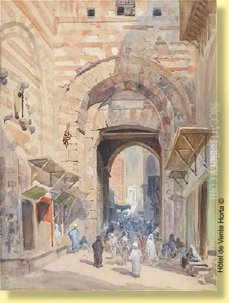 Souk Anime Oil Painting by Frans Wilhelm Odelmark