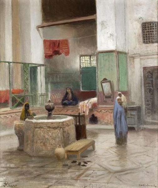 Innenhof In Kairo Oil Painting by Frans Wilhelm Odelmark