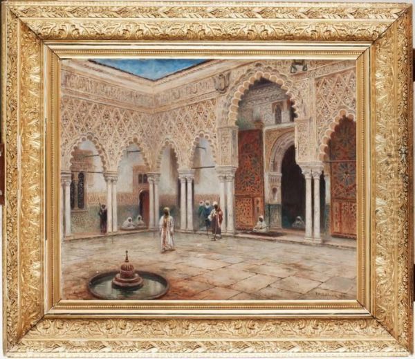 Alkazar I Sevilla Oil Painting by Frans Wilhelm Odelmark