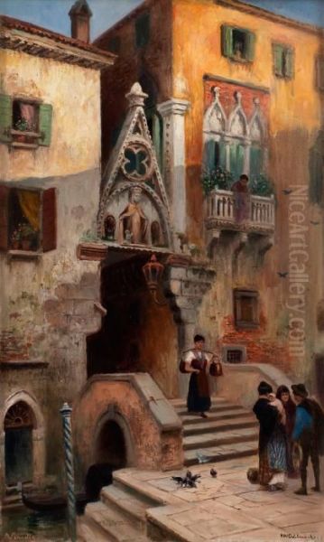 Venedig Oil Painting by Frans Wilhelm Odelmark