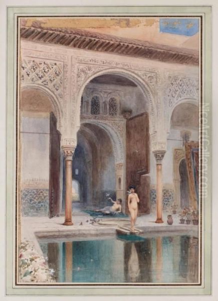 Orientalisk Interior Oil Painting by Frans Wilhelm Odelmark