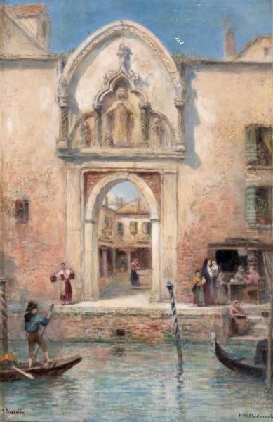 Venedig Oil Painting by Frans Wilhelm Odelmark