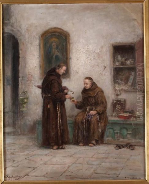 I Klostercellen, Assisi Oil Painting by Frans Wilhelm Odelmark