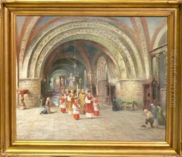 Sakral Procession. Oil Painting by Frans Wilhelm Odelmark