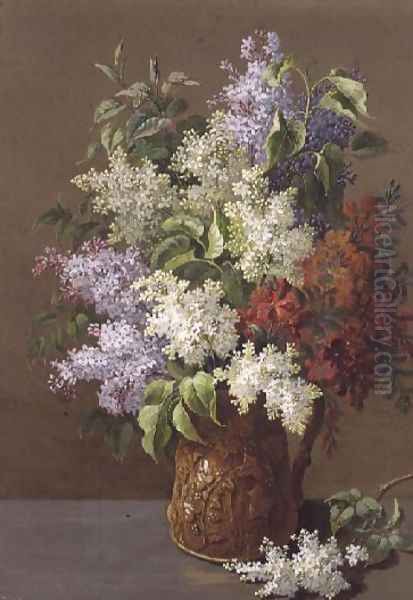 Vase of Lilacs Oil Painting by Pierre-Joseph Redoute