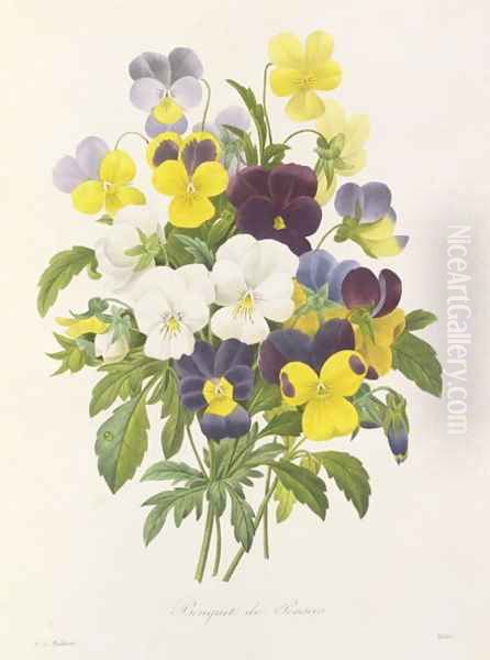 Violas Oil Painting by Pierre-Joseph Redoute