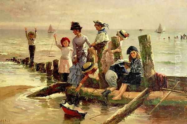 At the Seaside Oil Painting by Alexander M. Rossi