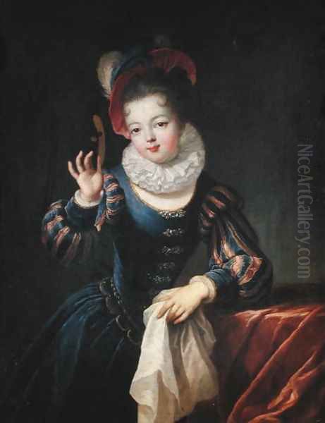 Young Girl with a Mask Oil Painting by Jean Raoux