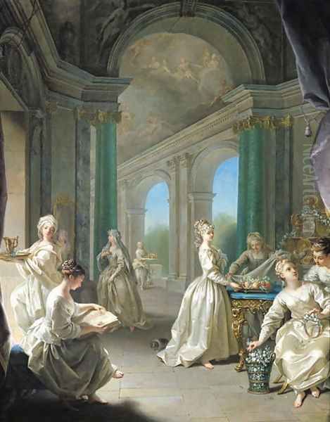 Modern Virgins, 1728 Oil Painting by Jean Raoux