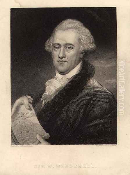 Portrait of Sir William Herschel 1738-1822, engraved by Edward Scriven 1775-1841 Oil Painting by John Russell