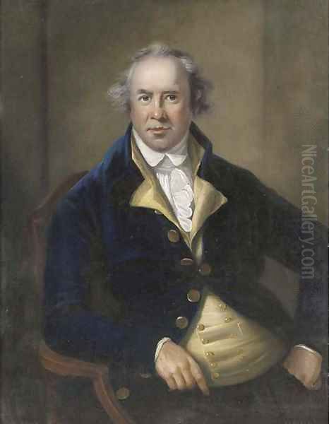 Portrait of a gentleman, traditionally identified as George Bruere, Governor of Bermuda, three-quarter-length Oil Painting by John Russell