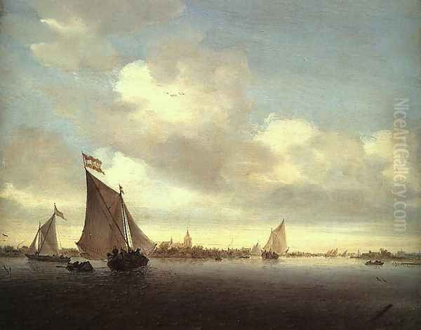 Marine 1650 Oil Painting by Salomon van Ruysdael