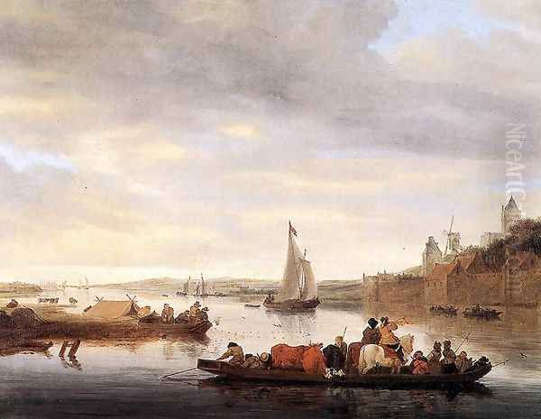 The Crossing at Nimwegen Oil Painting by Salomon van Ruysdael