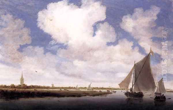 Sailboats on the Wijkermeer Oil Painting by Salomon van Ruysdael