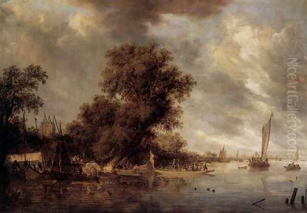 River Landscape at Arnheim Oil Painting by Salomon van Ruysdael