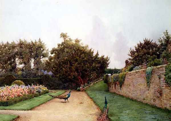 Below The Terrace, Penshurst, Kent Oil Painting by Ernest Arthur Rowe