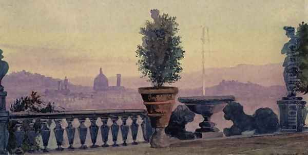 A View of Florence from the Surrounding Hills, 1904 Oil Painting by Ernest Arthur Rowe