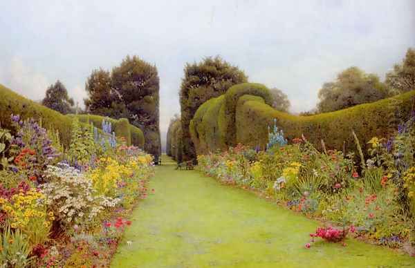 The Garden At Holme Lacey Oil Painting by Ernest Arthur Rowe