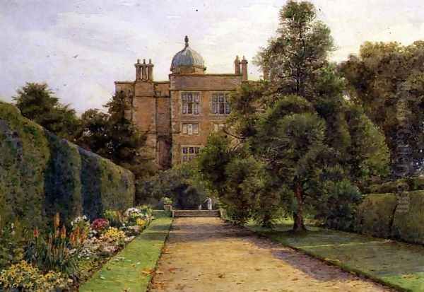 The Long Border, Doddington Hall, Nether Stowey, Somerset Oil Painting by Ernest Arthur Rowe