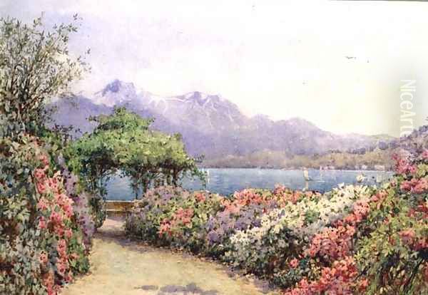 Lake Como from the Villa Carlotta Oil Painting by Ernest Arthur Rowe