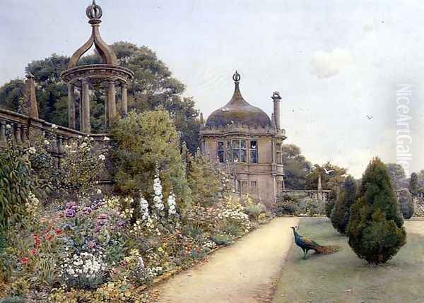 The Gardens at Montacute, Somerset, 1893 Oil Painting by Ernest Arthur Rowe