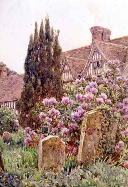 Church Yard, Chiddingstone Oil Painting by Ernest Arthur Rowe