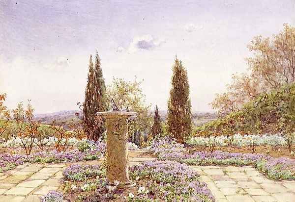 Sundial at Rusthall, Tunbridge Wells Oil Painting by Ernest Arthur Rowe