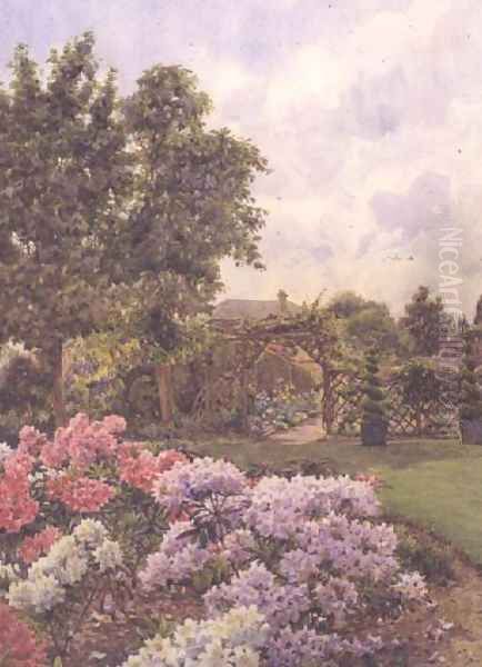 Rhododendrons Oil Painting by Ernest Arthur Rowe