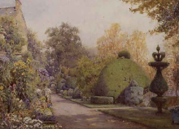 The Yew Walk, Barncluith, Strathclyde Oil Painting by Ernest Arthur Rowe