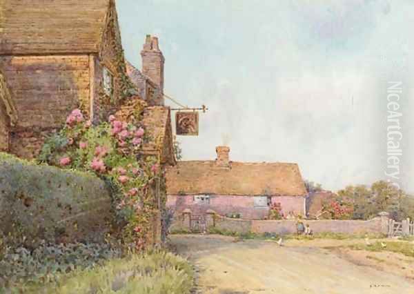 A wayside Inn, Hever Oil Painting by Ernest Arthur Rowe