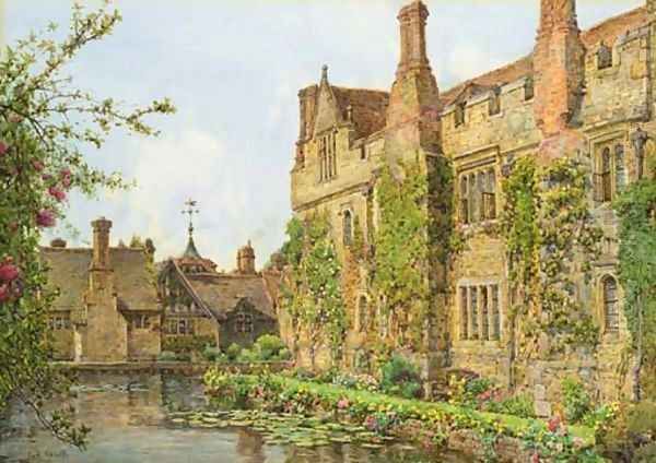 Across the moat, Hever Castle Oil Painting by Ernest Arthur Rowe