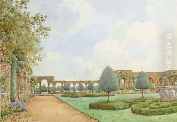 Late summer, Hever Castle Oil Painting by Ernest Arthur Rowe