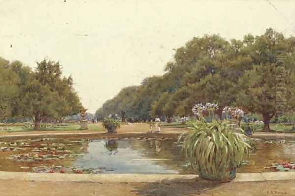 The pool, Hampton Court Oil Painting by Ernest Arthur Rowe