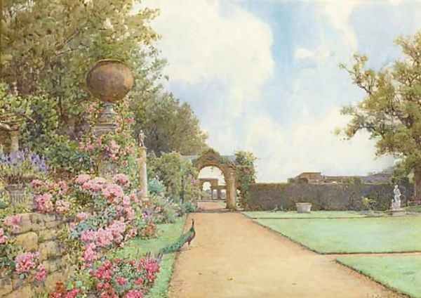 The Italian garden, Hever Castle Oil Painting by Ernest Arthur Rowe