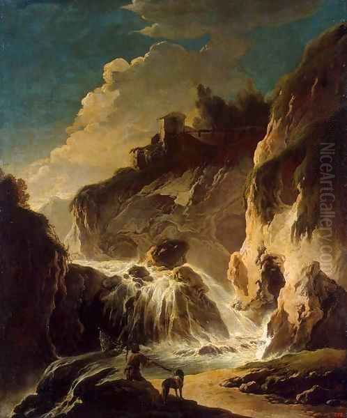 Landscape with a Waterfall Oil Painting by Philipp Peter Roos