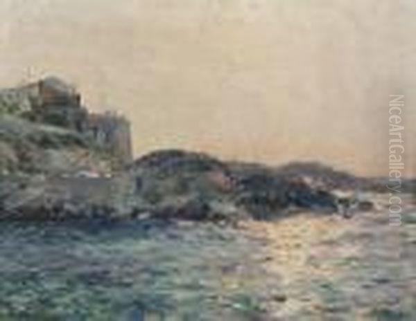 Bord De Corniche A Marseille Oil Painting by Jean-Baptiste Olive