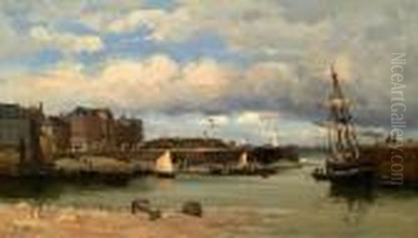 Le Port De Fecamp Oil Painting by Jean-Baptiste Olive